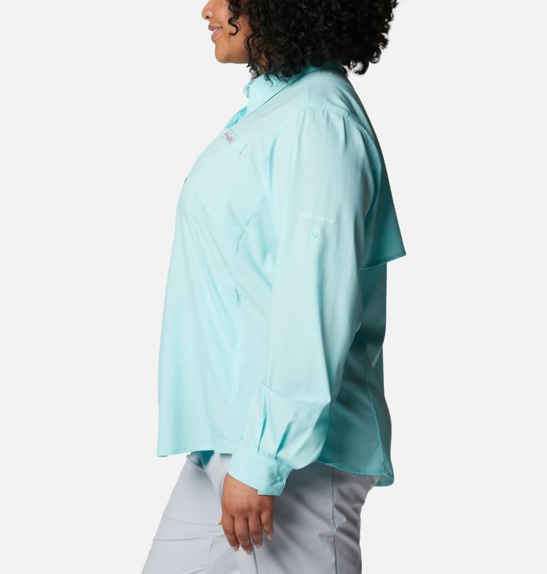 Women's Columbia PFG Tamiami II Long Sleeve Shirts Turquoise | Plus Size CA-ALC65